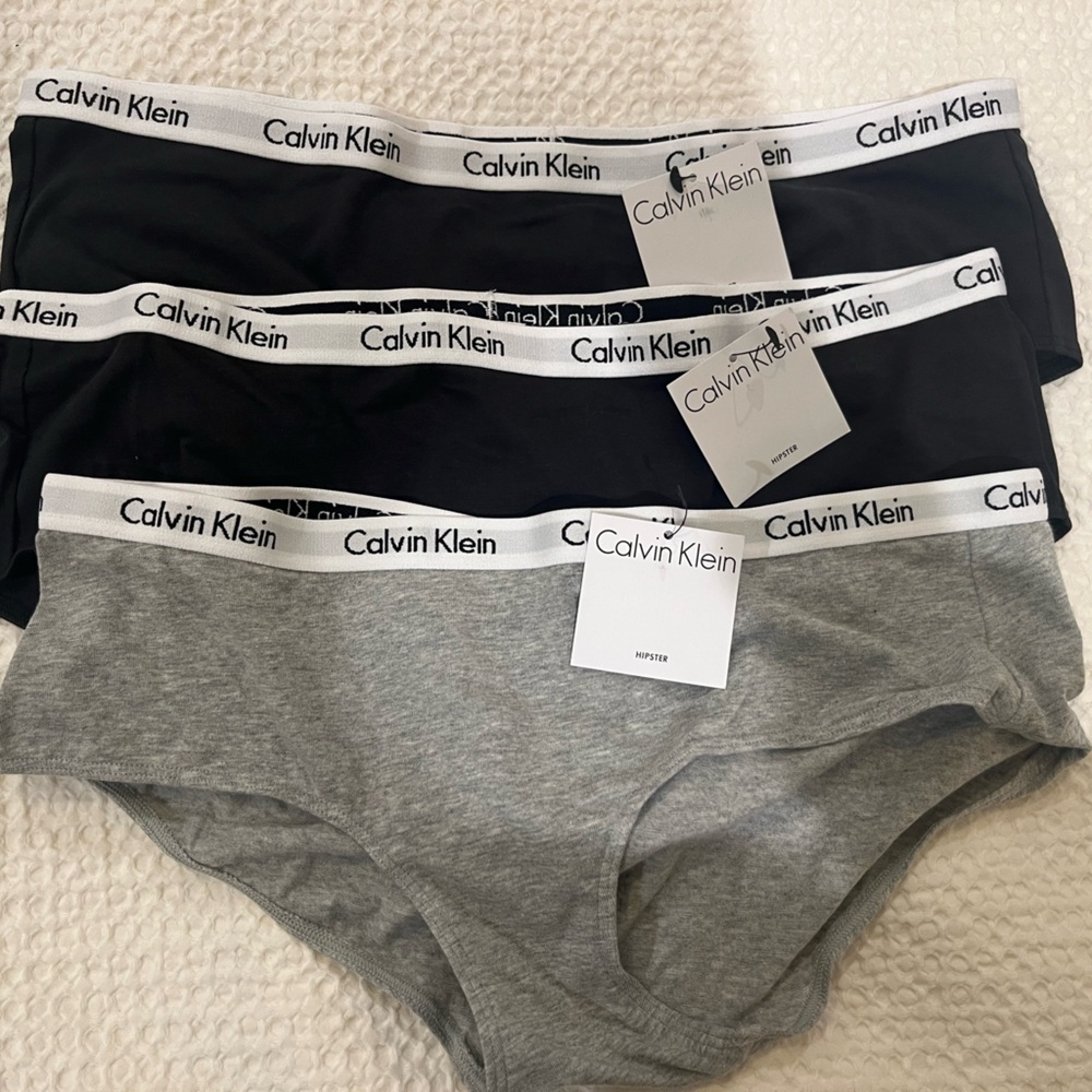 NWT Calvin Klein Modern Logo Hipster Set of 3 Size Large